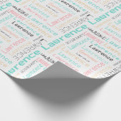 Modern Pastel Roze en Blauwgroen naam Wrapping Pap Cadeaupapier (Hoek)