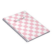 Modern Pastel Roze en Witte Controleur Notitieboek (Rechterzijde)