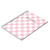 Modern Pastel Roze en Witte Controleur Notitieboek (Linkerzijde)