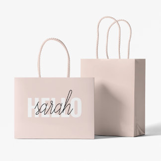 Modern Pastel Roze Hallo en u noemt Groot Cadeauzakje