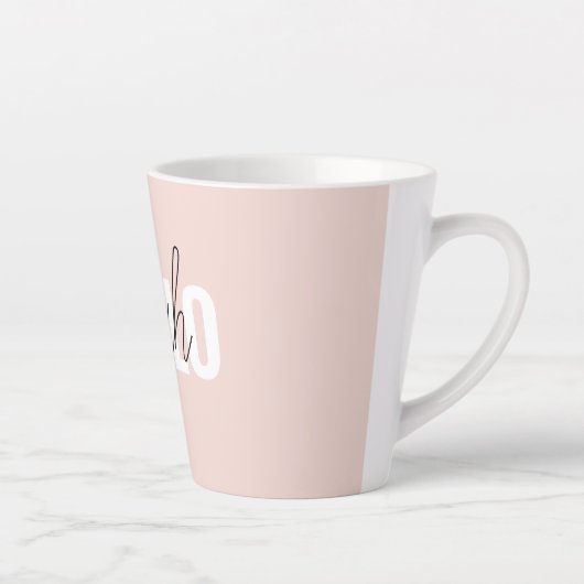 Modern Pastel Roze Hallo en u noemt Latte Mok (Rechts)
