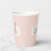 Modern Pastel Roze Hallo en u noemt Papieren Bekers (Rechts)