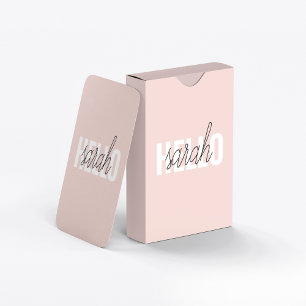 Modern Pastel Roze Hallo en u noemt Pokerkaarten