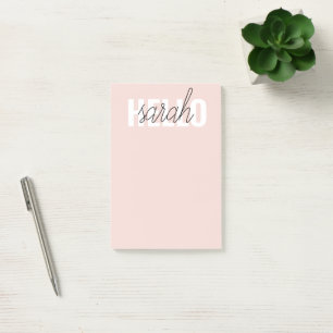 Modern Pastel Roze Hallo en u noemt Post-it® Notes