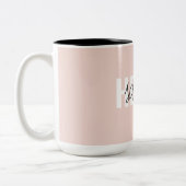 Modern Pastel Roze Hallo en u noemt Tweekleurige Koffiemok (Links)