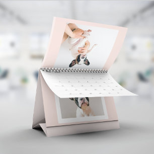 Modern Pastel Roze Lijst   Persoonlijke foto van D Kalender