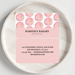 Modern Pastel Roze Macarons Professional Logo Busi Visitekaartje