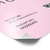 Modern Pastel Roze Wifi Wachtwoord Teken met QR Co Foto Afdruk (Hoek)