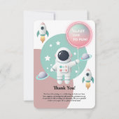 Modern Pastel Space Explorer Baby shower Bedankkaart (Voorkant)