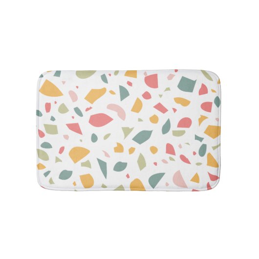 Modern pastel terrazzo patroon badmat (Voorkant)