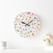 Modern pastel terrazzo patroon grote klok (Huis)