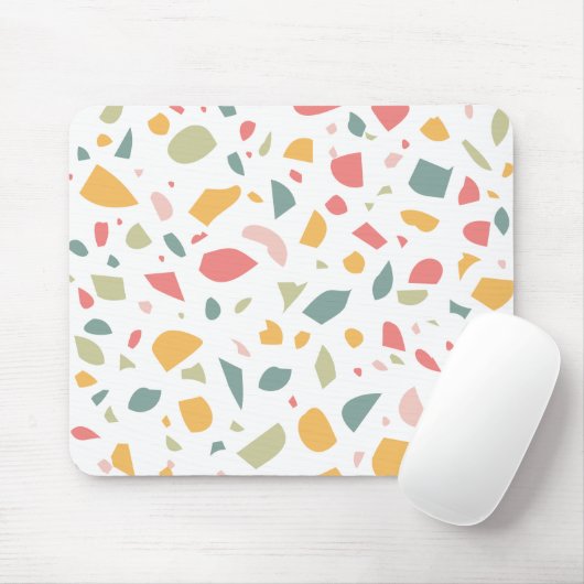 Modern pastel terrazzo patroon muismat (Met muis)