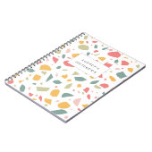 Modern pastel terrazzo patroon notitieboek (Linkerzijde)
