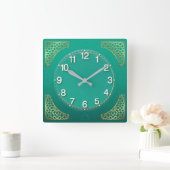 Modern pastel vierkante klok (Huis)