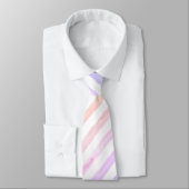 Modern pastel Waterverf gestreept patroonmonogram Stropdas (Gebonden)