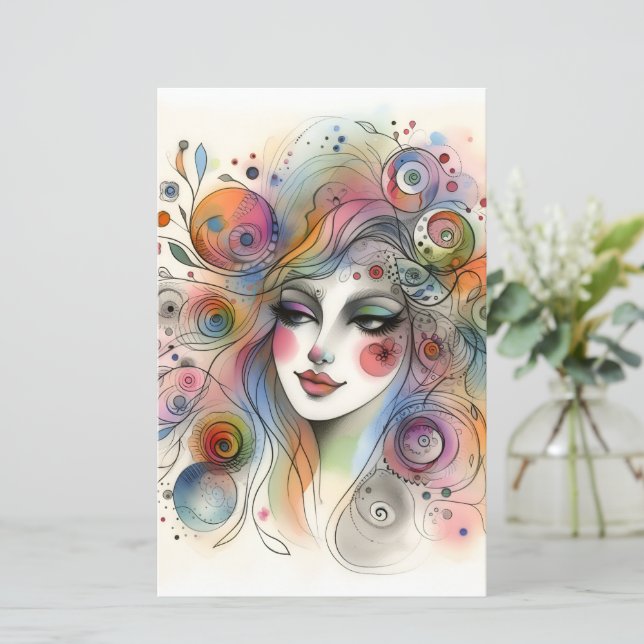 Modern Pastel Whimsical Scrapbook Paper  (Staand voorkant)