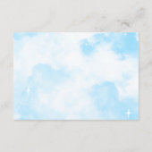 Modern pastelblauw wolkenrecept van negen Vrijgeze Informatiekaartje (Achterkant)