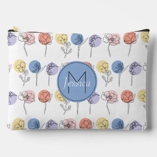 Modern pastelbloem patroon gepersonaliseerd etui