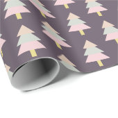 Modern pastelboom winterpatroon cadeaupapier (Rol Hoek)