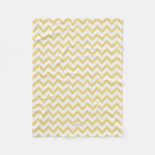 Modern pastelgeel en wit chevron patroon fleece deken (Voorkant)