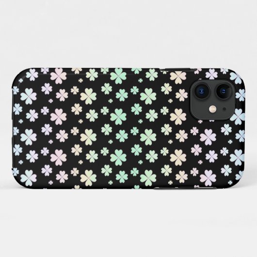 Modern pastelkleurshamrock-patroon op zwart Case-Mate iPhone case (Achterkant (horizontaal))