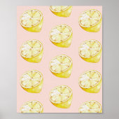 Modern pastroze en gele leemons poster (Voorkant)