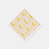 Modern pastroze en gele leemons servet (Hoek)