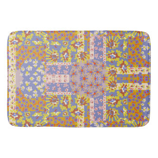 Modern Patchwork Daisy Flowers op Periwinkle Badmat