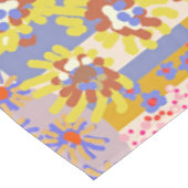 Modern Patchwork Daisy Flowers op Periwinkle Tafelkleed (Gekanteld)