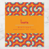 modern patroon 2 uit de midden eeuw wijn etiket (Enkel label)