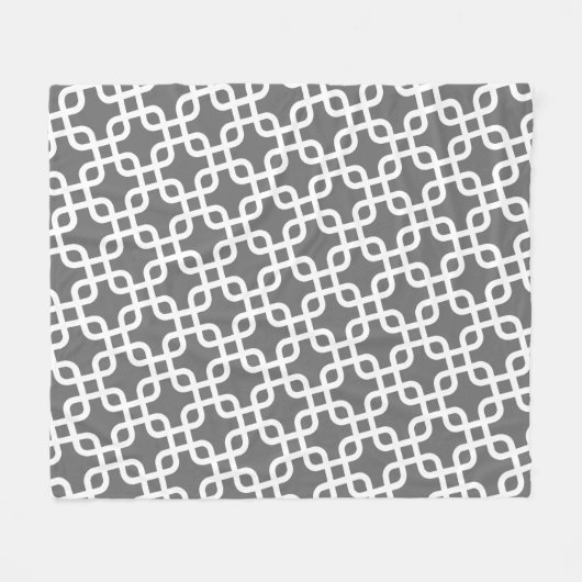 Modern patroon met grijs en wit fleece deken (Voorkant (Horizontaal))