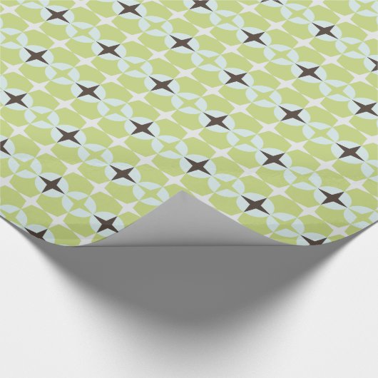 modern patroon met groene en turkooizen cadeaupapier (Hoek)