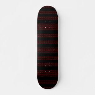 Modern patroon met rode en zwarte strepen skateboard