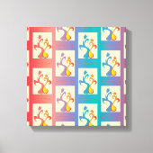 Modern patroon met rode, paarse en blauwe Tulp Canvas Afdruk (Voorkant)