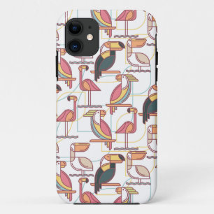 Modern patroon met tropische vogels iPhone 11 hoesje