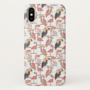 Modern patroon met tropische vogels iPhone x hoesje
