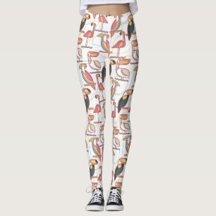 Modern patroon met tropische vogels leggings