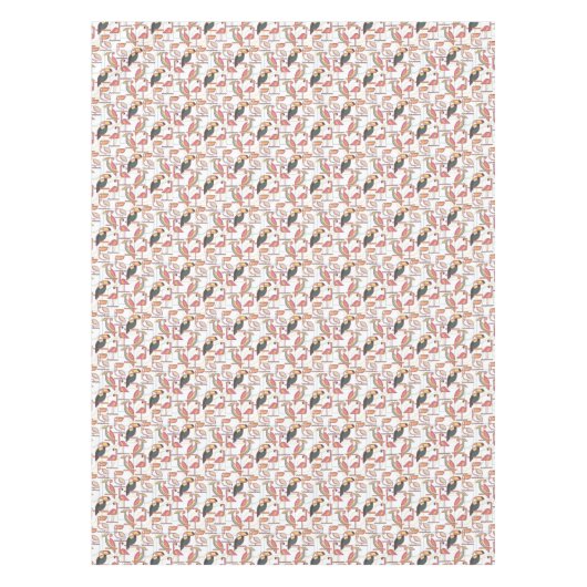 Modern patroon met tropische vogels tafelkleed (Voorkant)