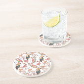 Modern patroon met tropische vogels zandsteen onderzetter (Zijkant)