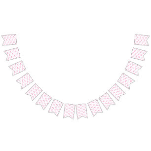 Modern patroon roze witte sterren vlaggetjes