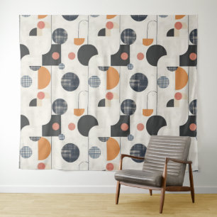 Modern patroon uit het midden van de eeuw wandkleed