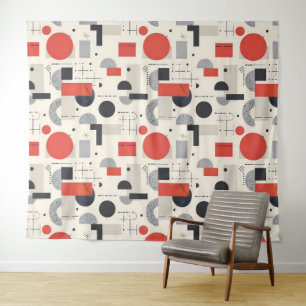 Modern patroon uit het midden van de eeuw wandkleed