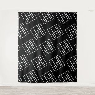 Modern patroon van initialen Zwart & Wit Wandkleed