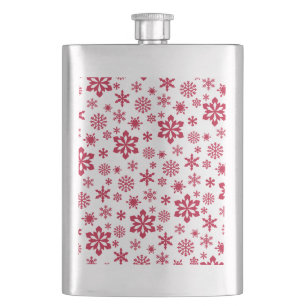 Modern patroon van rode en witte sneeuwvlokken flacon
