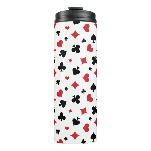 Modern patroon van speelkaarten kleuren thermosbeker (Voorkant)