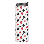Modern patroon van speelkaarten kleuren thermosbeker (Gedraaid links)