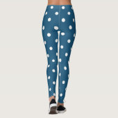 Modern patroon van witte en blauwe stippen leggings (Achterkant)