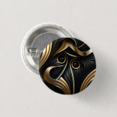 modern patroon voor zwart en goud ronde button 3,2 cm (Voorkant /achterkant)