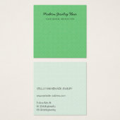 Modern Pattern Bright Green Earring Display Card Vierkante Visitekaartjes (Voorkant /achterkant)