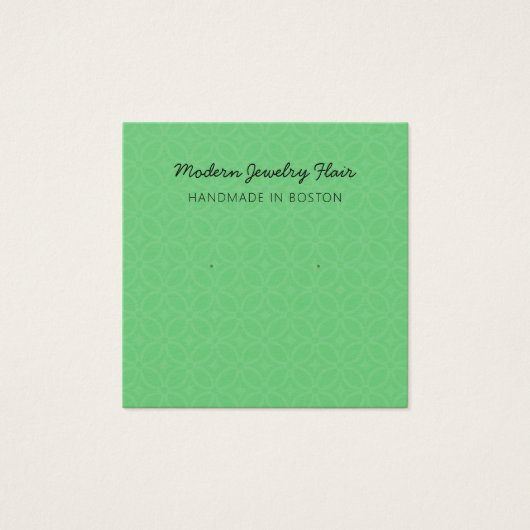 Modern Pattern Green Earring Display Card (Devant)